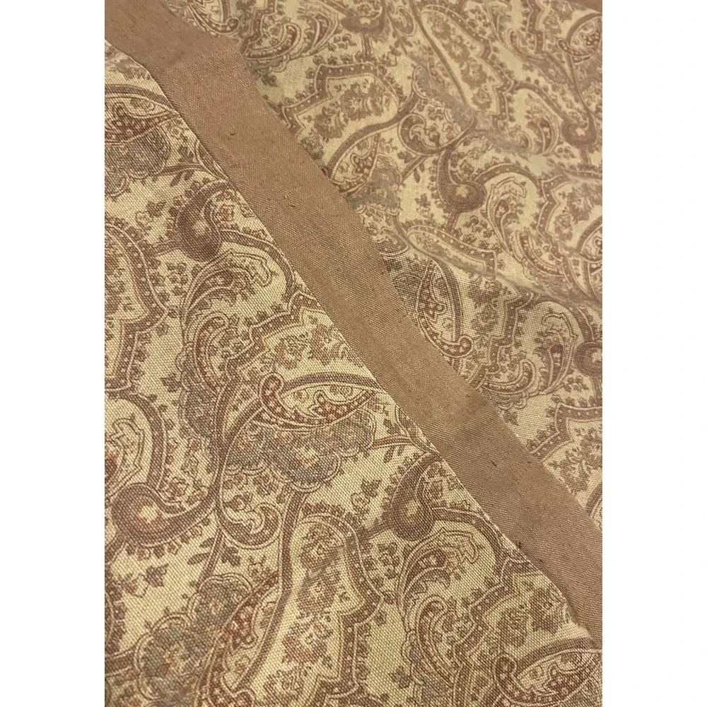 VTG Ethan Allen‎ Linen Boho Paisley 2 Standard Pillow Shams Bedding Browns Red